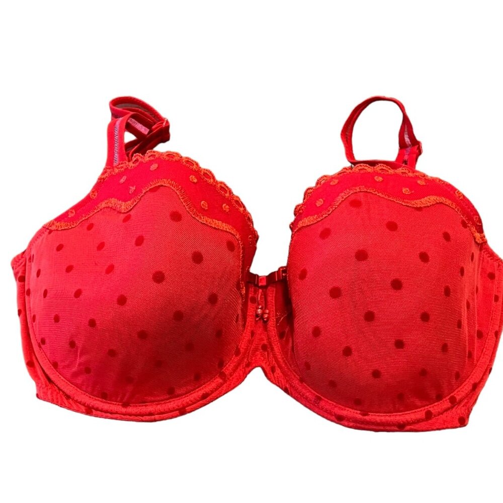 PrimaDonna Twist Red Polka Dot Underwire Bra 32F #024-1493
